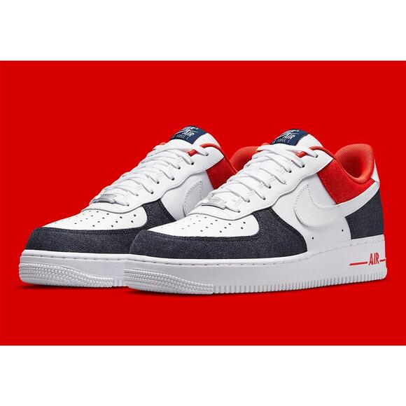 Nike Air Force 1 LV8 (GS) Denim White Blue Red USA Shoes DJ5180 100 - SIZE 5